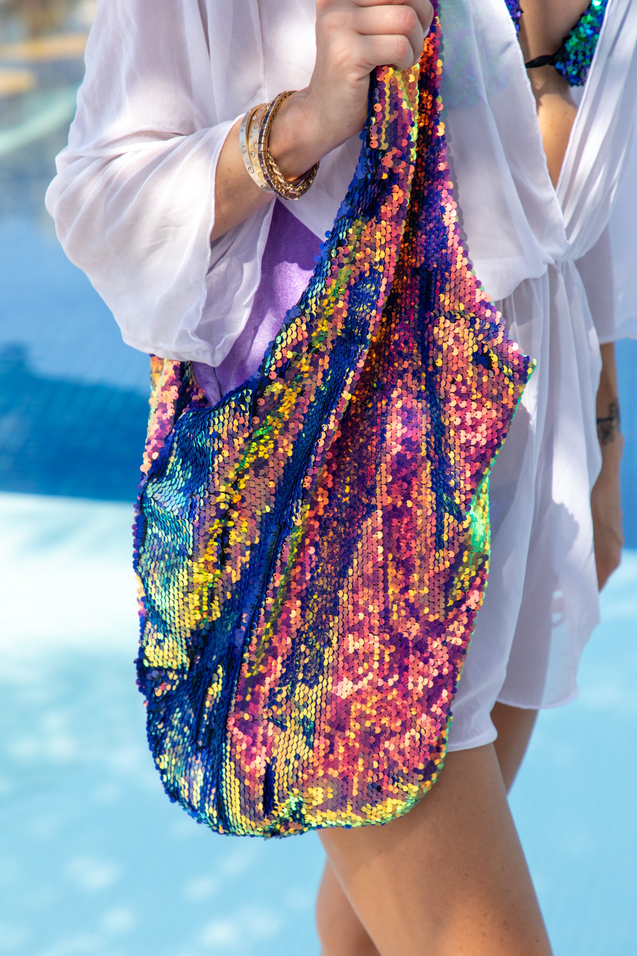 Sequin beach bag shop